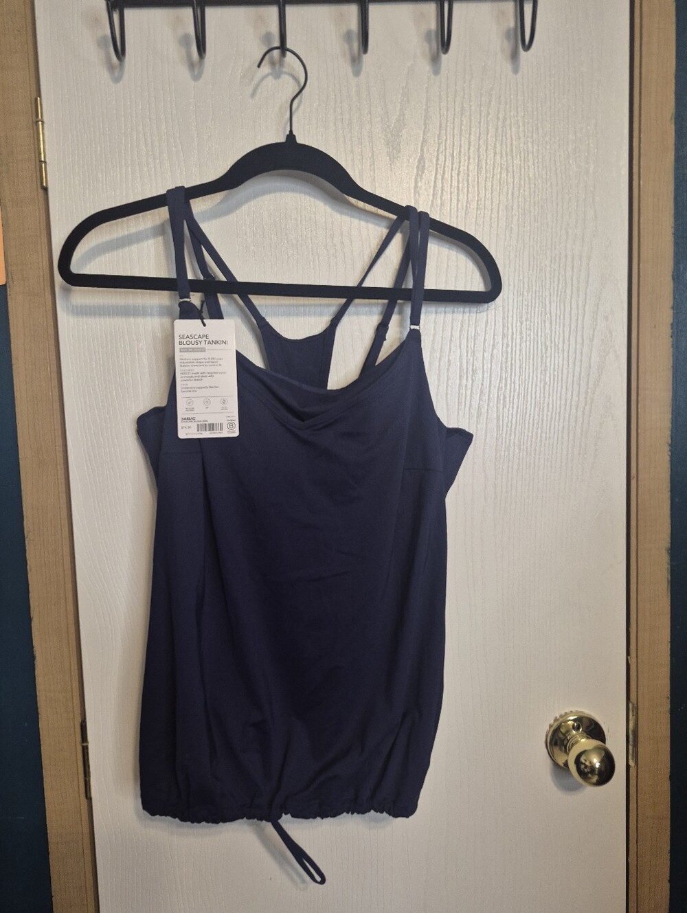 NWT Athleta Seascape Tankini Swim Top Womens Blue Built bra